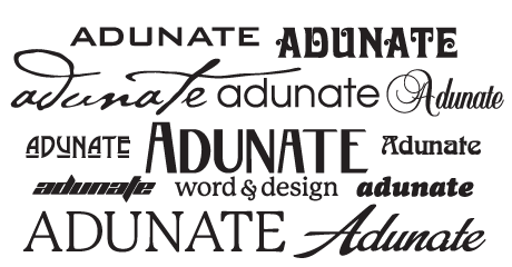 Adunate Word & Design, playing with type