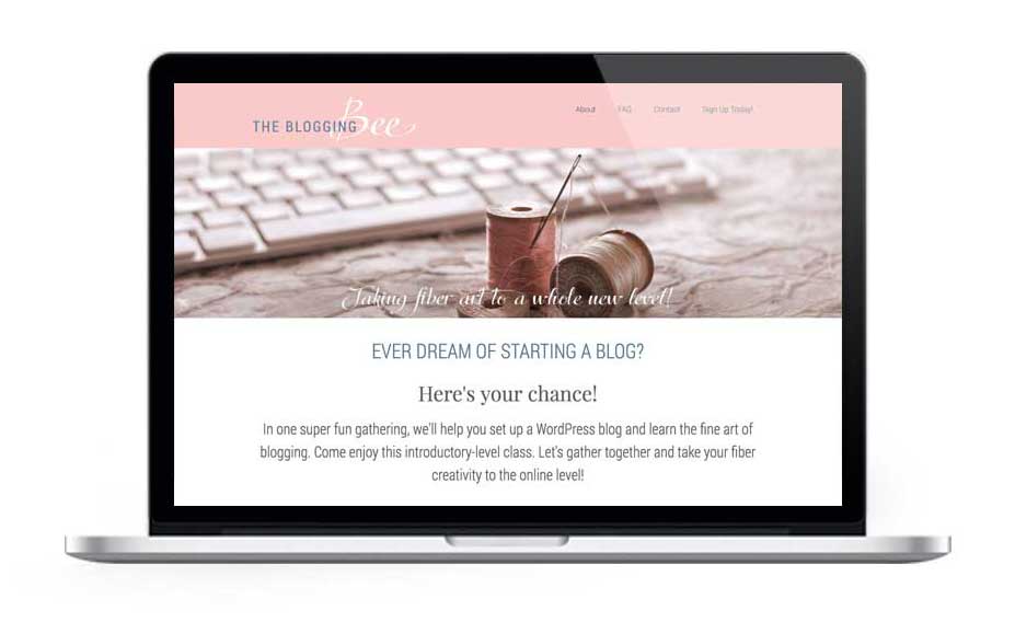 The Blogging Bee website, designed by Adunate.com